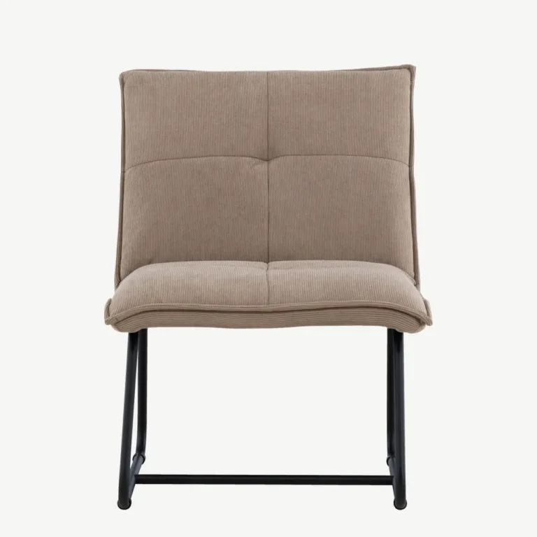 Madison lounge-tugitool pruunist Manchester-kangast, mustal metallraamil - 61203-103