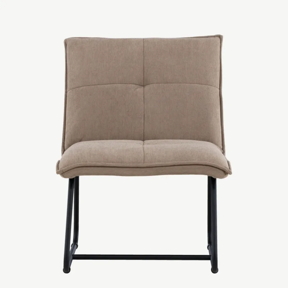 Madison lounge-tugitool pruunist Manchester-kangast, mustal metallraamil, 61203-103 – 4