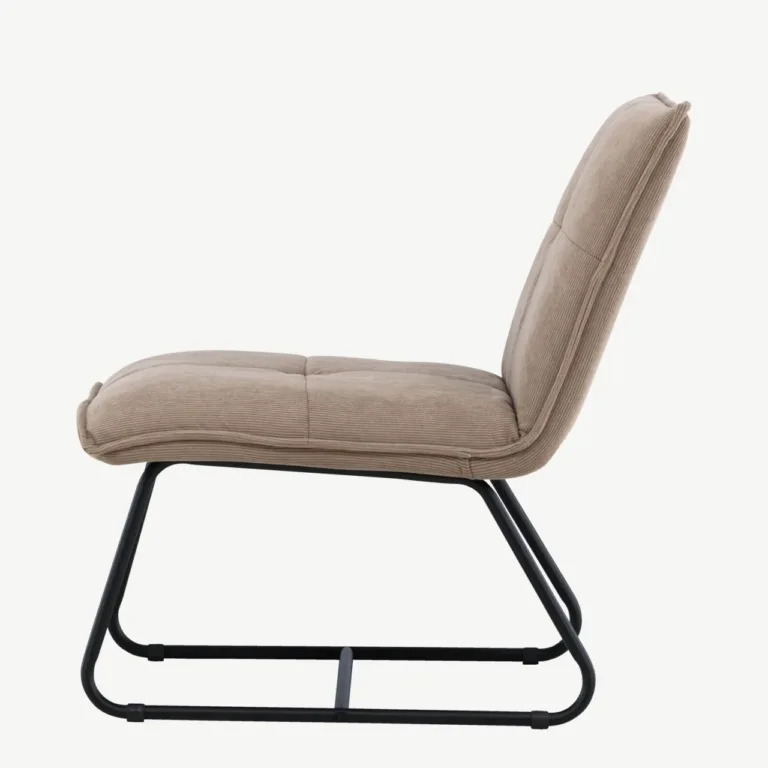 Madison lounge-tugitool pruunist Manchester-kangast, mustal metallraamil - 61203-103