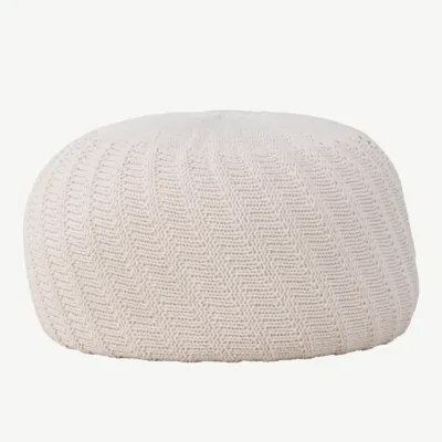 Ümmargune puf Ted, murdvalgest polüestrist, ø60 cm - 61212-112