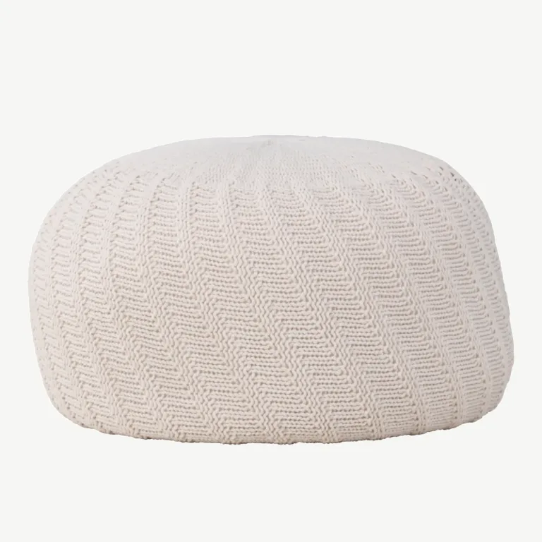 Ümmargune puf Ted, murdvalgest polüestrist, ø60 cm - 61212-112