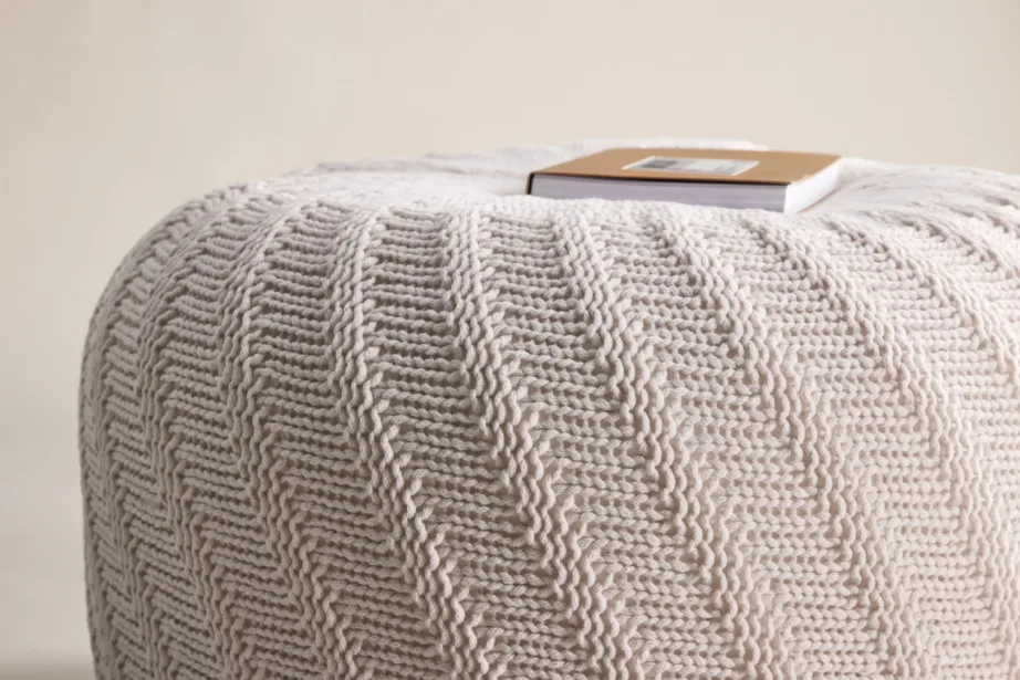 Ümmargune puf Ted, murdvalgest polüestrist, ø60 cm, 61212-112 – 9