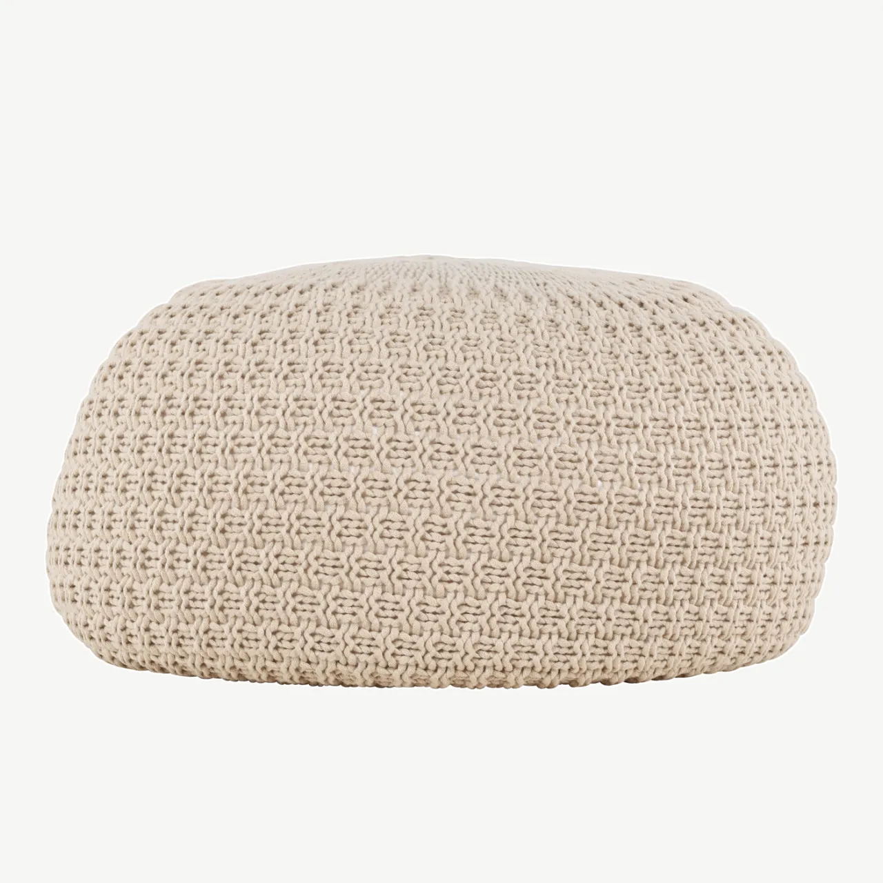 Beežist kootud ümmargune tumba Sam, polüester, ⌀45 cm - 61213-102