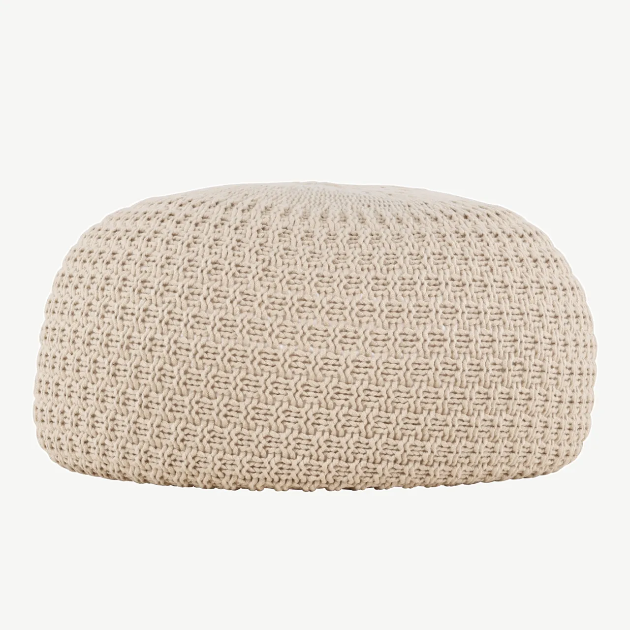Beežist kootud ümmargune tumba Sam, polüester, ⌀45 cm - 61213-102