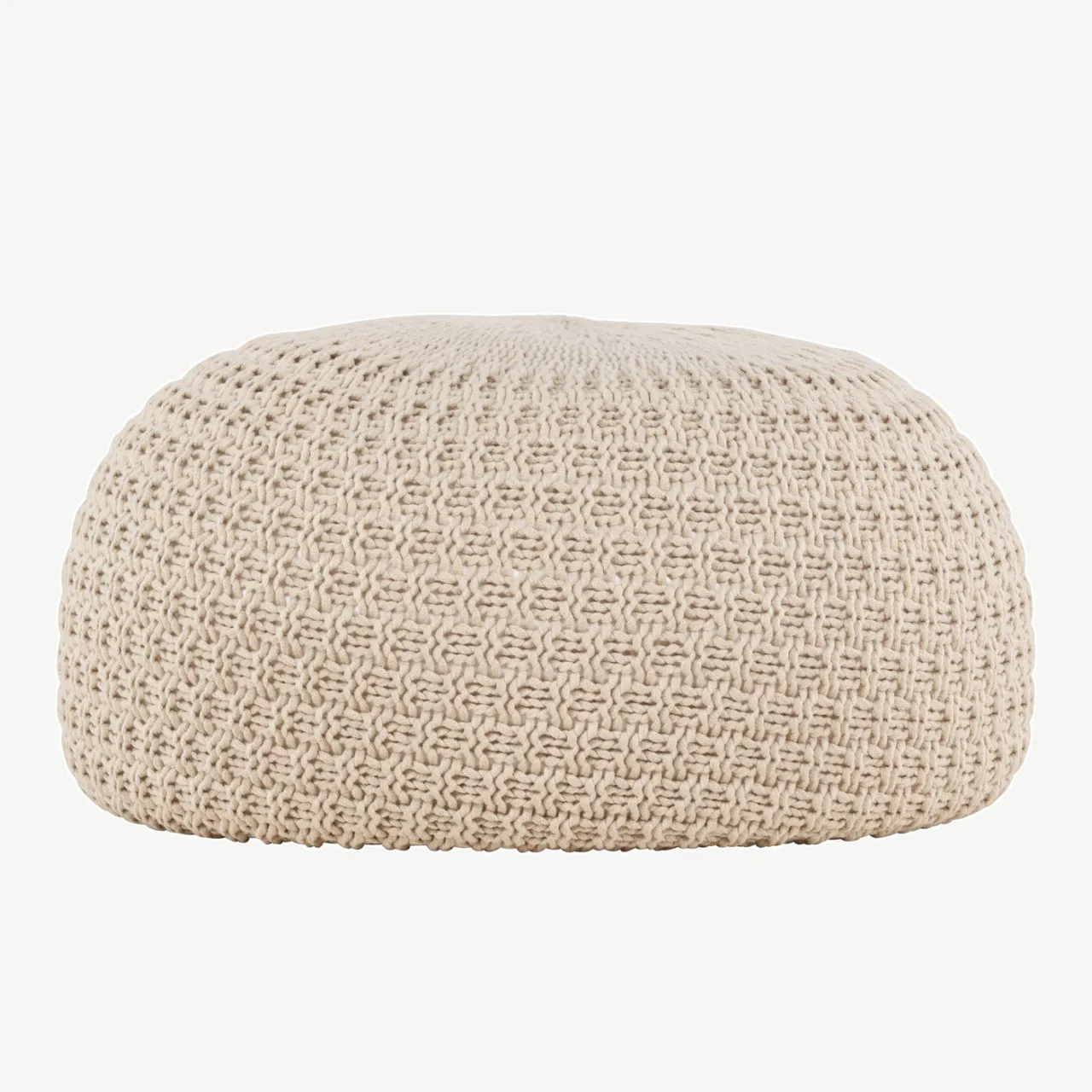 Beežist kootud ümmargune tumba Sam, polüester, ⌀45 cm - 61213-102