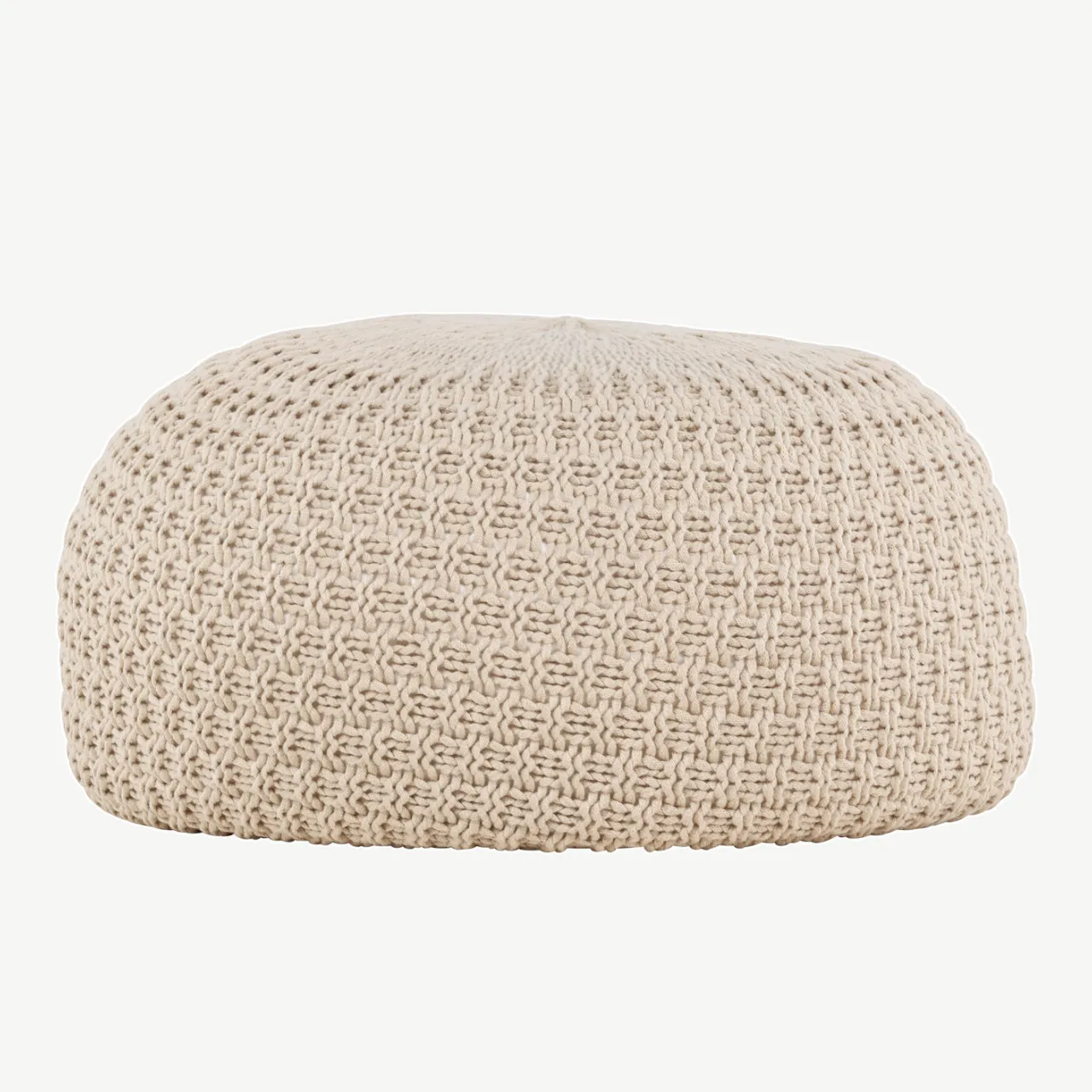 Beežist kootud ümmargune tumba Sam, polüester, ⌀45 cm - 61213-102