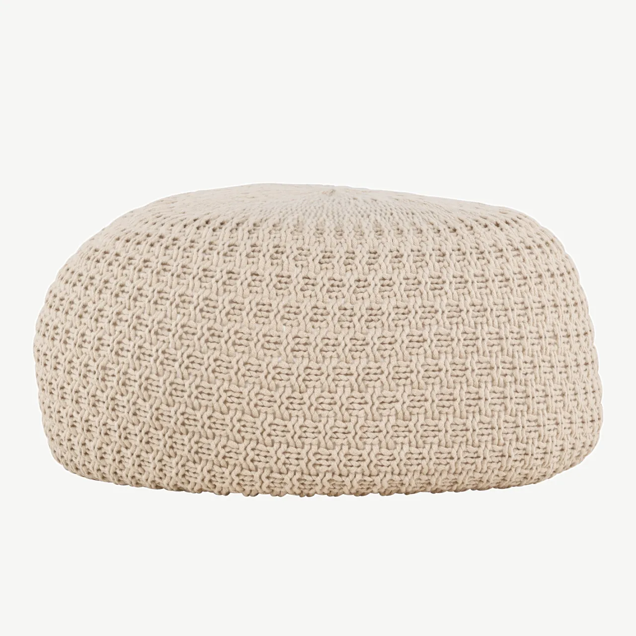 Beežist kootud ümmargune tumba Sam, polüester, ⌀45 cm - 61213-102