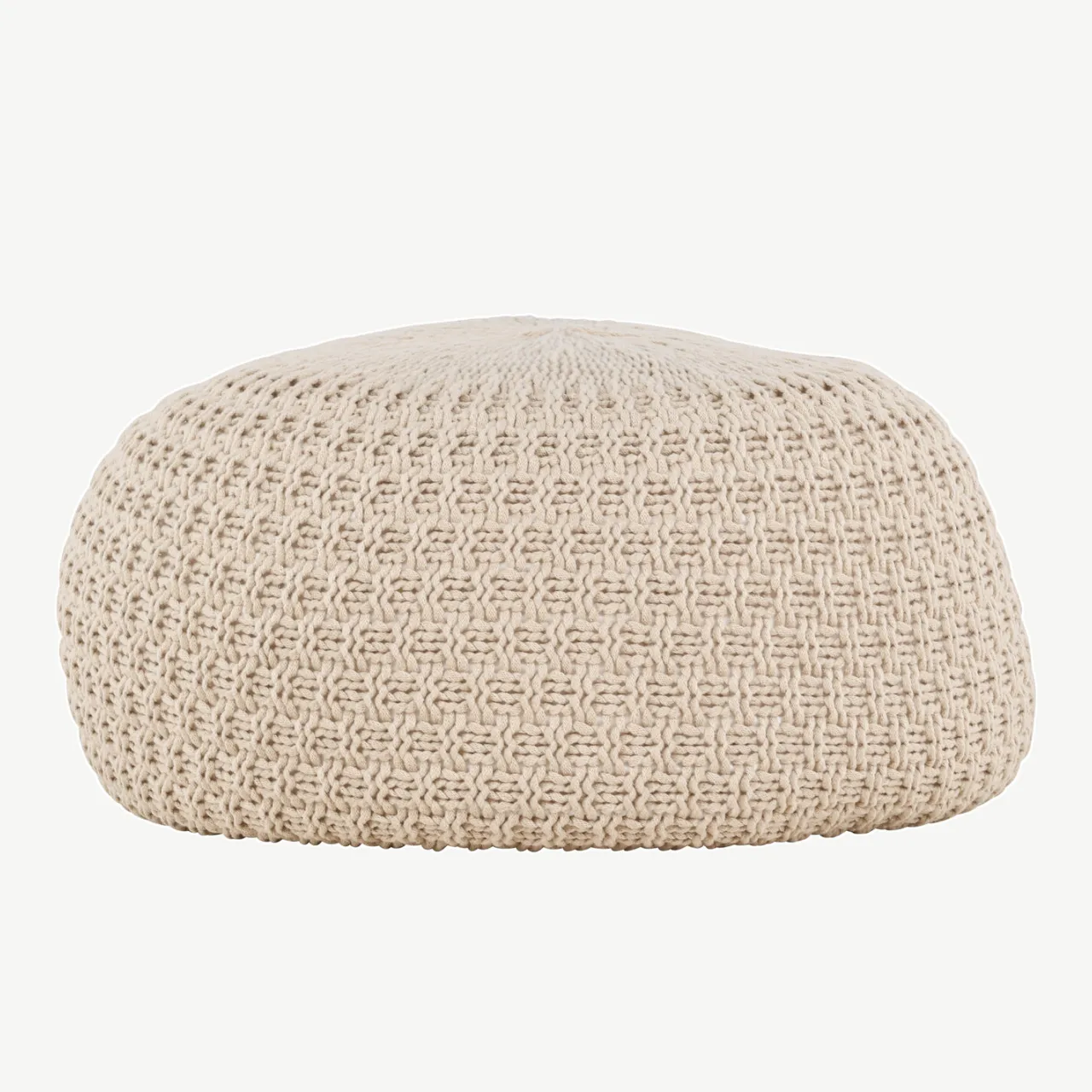Beežist kootud ümmargune tumba Sam, polüester, ⌀45 cm - 61213-102