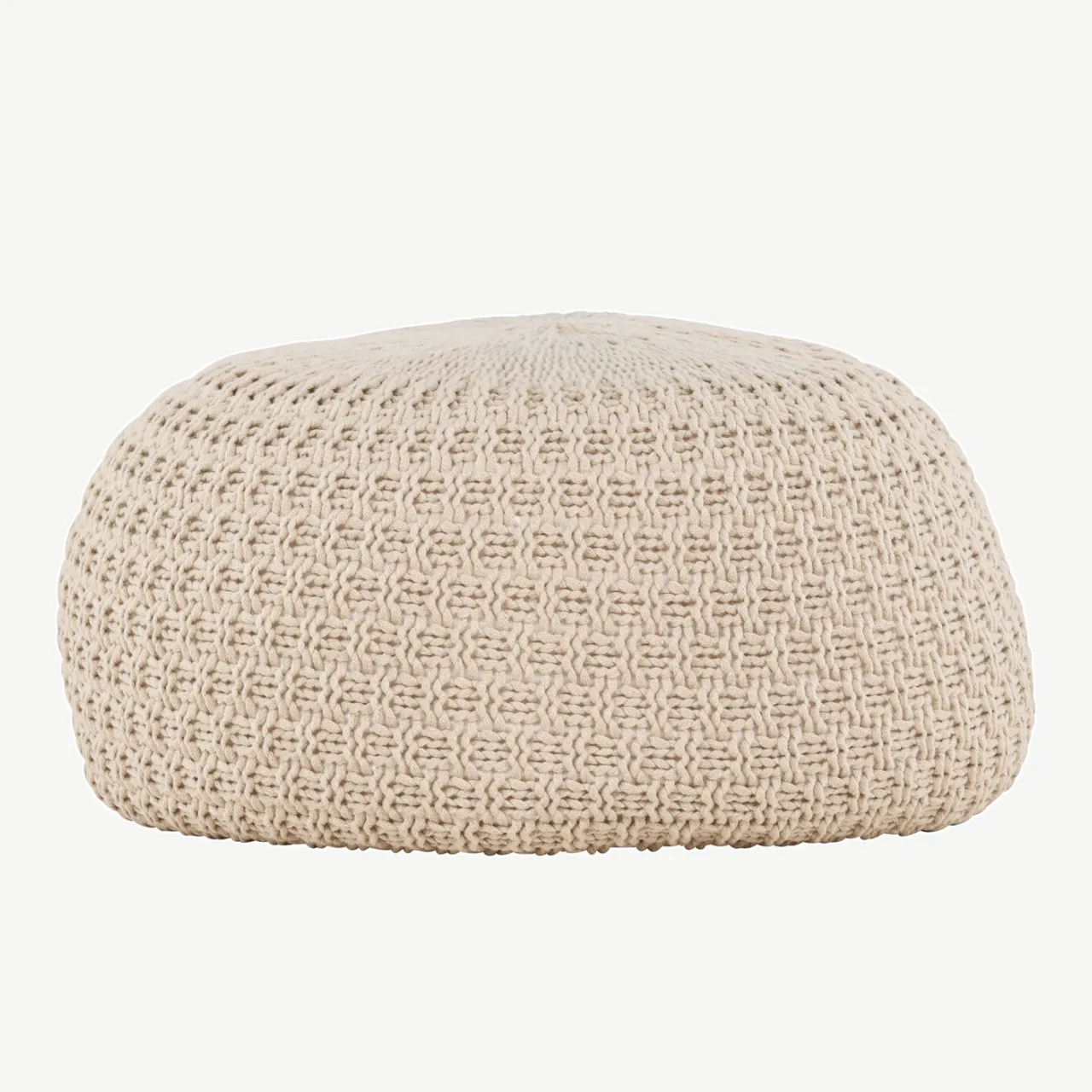 Beežist kootud ümmargune tumba Sam, polüester, ⌀45 cm - 61213-102