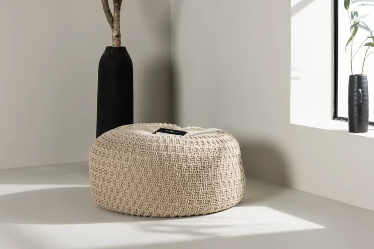Beež kootud tumbatool Sam, ø60 cm - 61214-102