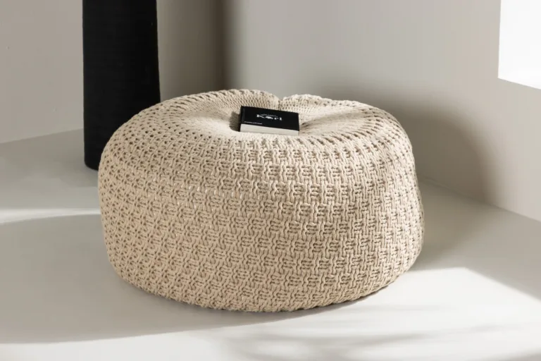 Beež kootud tumbatool Sam, ø60 cm - 61214-102