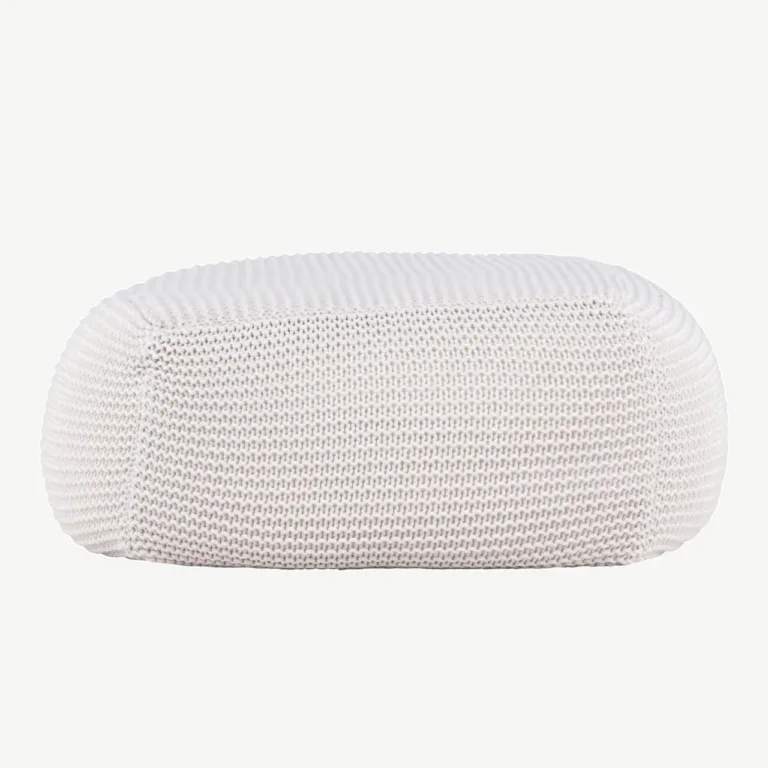 Kreemikas kootud polüesterpuff Luca (60 × 60 cm) - 61215-112