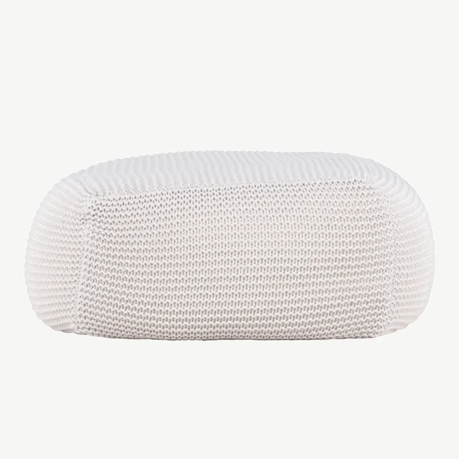 Kreemikas kootud polüesterpuff Luca (60 × 60 cm), 61215-112 – 2