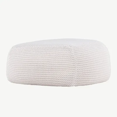 Kreemikas kootud polüesterpuff Luca (60 × 60 cm) - 61215-112