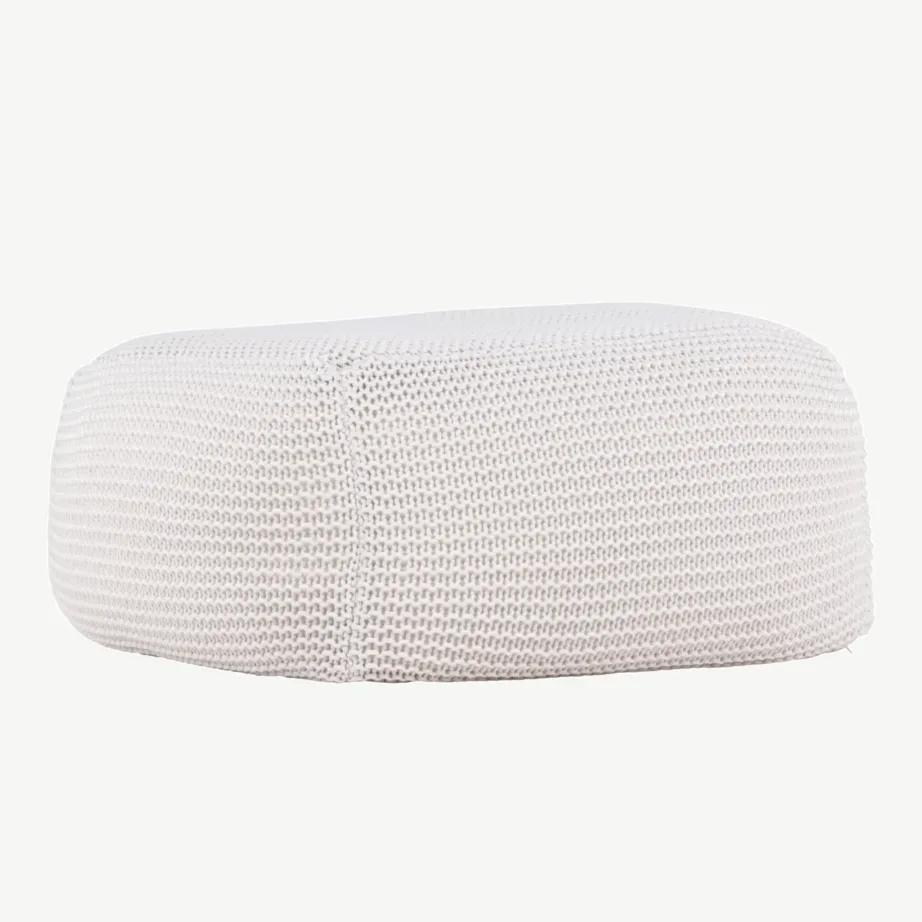 Kreemikas kootud polüesterpuff Luca (60 × 60 cm), 61215-112 – 3