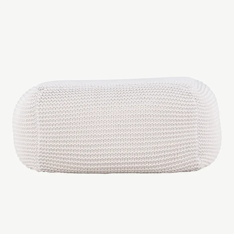 Kreemikas kootud polüesterpuff Luca (60 × 60 cm) - 61215-112