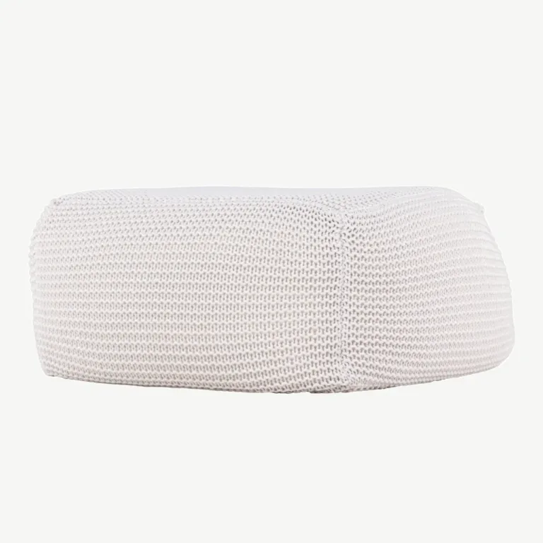 Kreemikas kootud polüesterpuff Luca (60 × 60 cm) - 61215-112