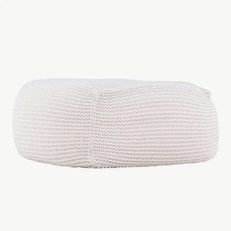 Kreemikas kootud polüesterpuff Luca (60 × 60 cm) - 61215-112