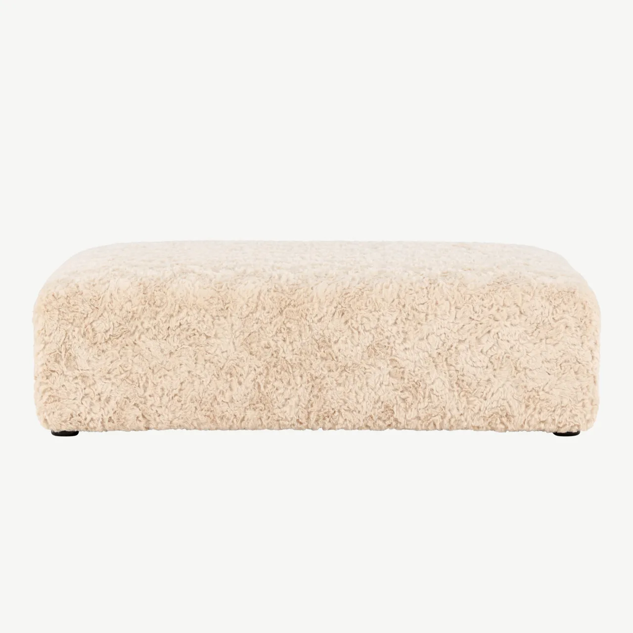 Beežist buklee-kangast ottoman Frankie, 100×100 cm, FSC® sertifikaadiga - 61229-102