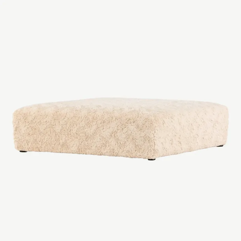 Beežist buklee-kangast ottoman Frankie, 100×100 cm, FSC® sertifikaadiga - 61229-102