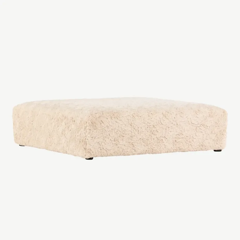 Beežist buklee-kangast ottoman Frankie, 100×100 cm, FSC® sertifikaadiga - 61229-102