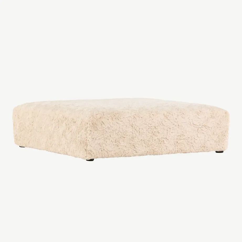 Beežist buklee-kangast ottoman Frankie, 100×100 cm, FSC® sertifikaadiga, 61229-102 – 3