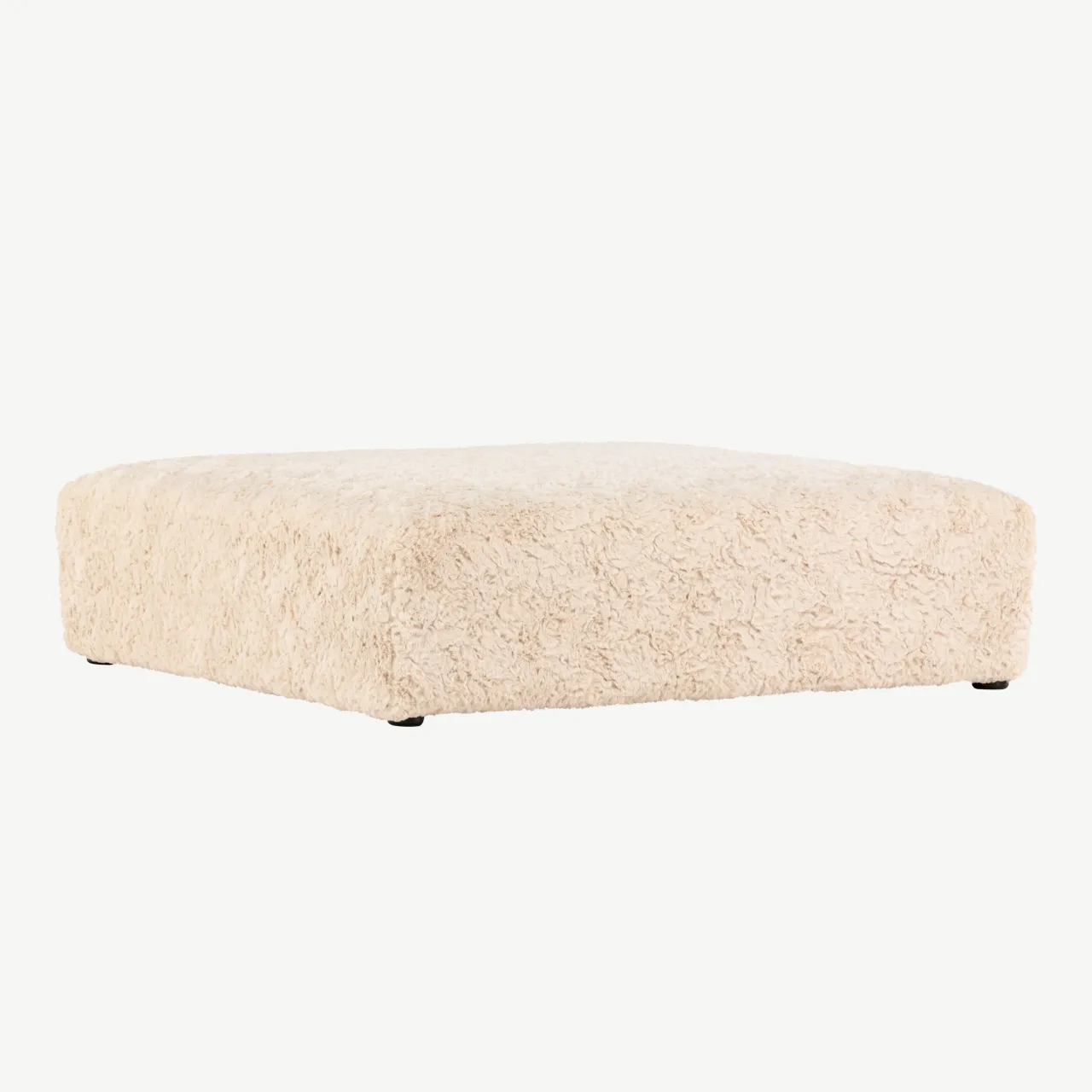 Beežist buklee-kangast ottoman Frankie, 100×100 cm, FSC® sertifikaadiga - 61229-102