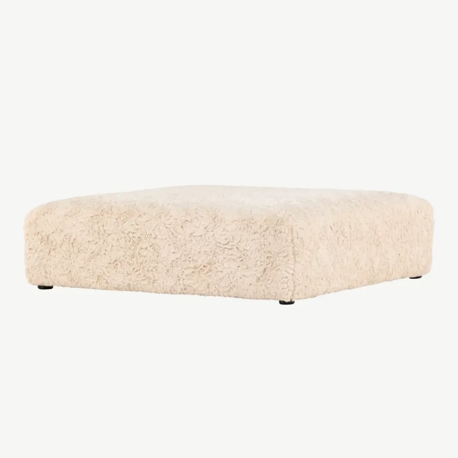 Beežist buklee-kangast ottoman Frankie, 100×100 cm, FSC® sertifikaadiga, 61229-102 – 5