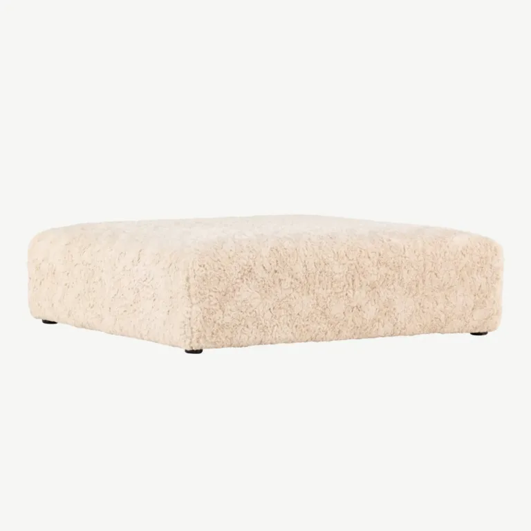 Beežist buklee-kangast ottoman Frankie, 100×100 cm, FSC® sertifikaadiga - 61229-102
