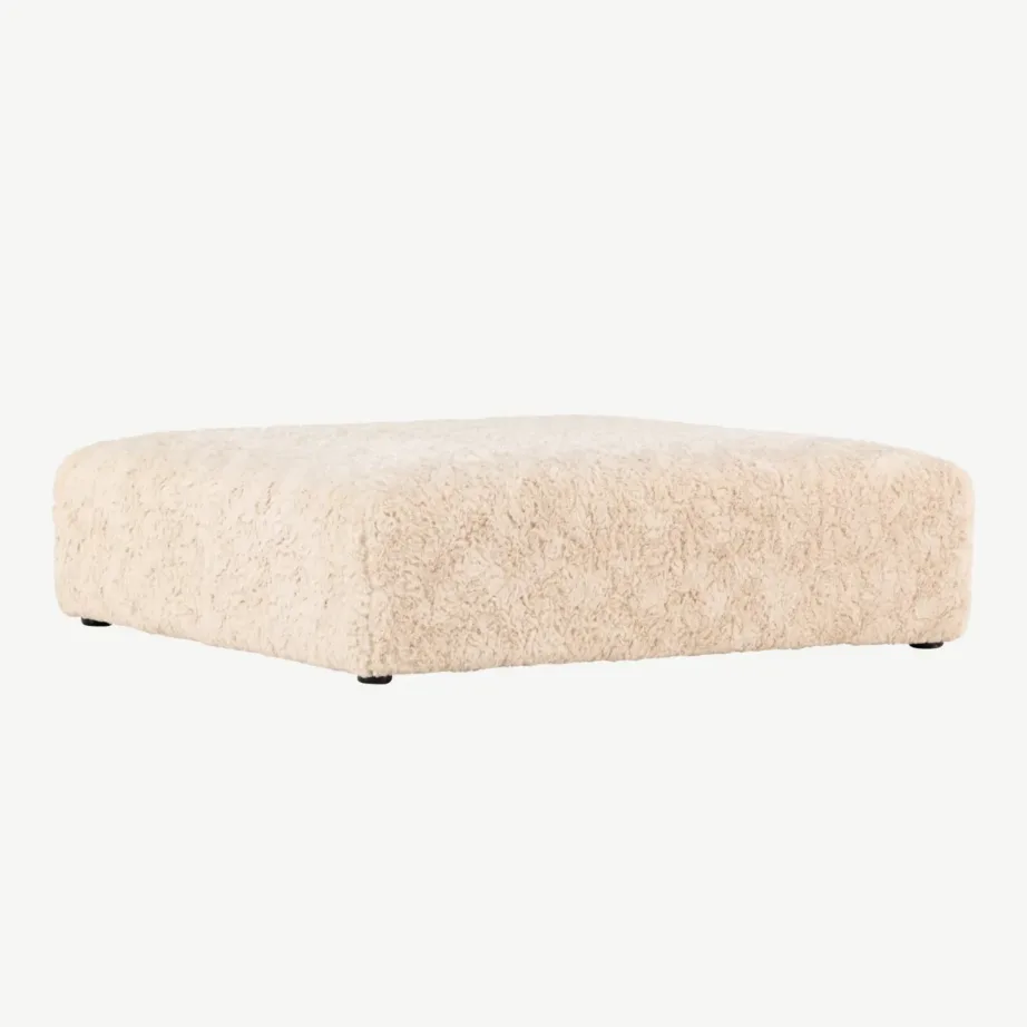 Beežist buklee-kangast ottoman Frankie, 100×100 cm, FSC® sertifikaadiga, 61229-102 – 6