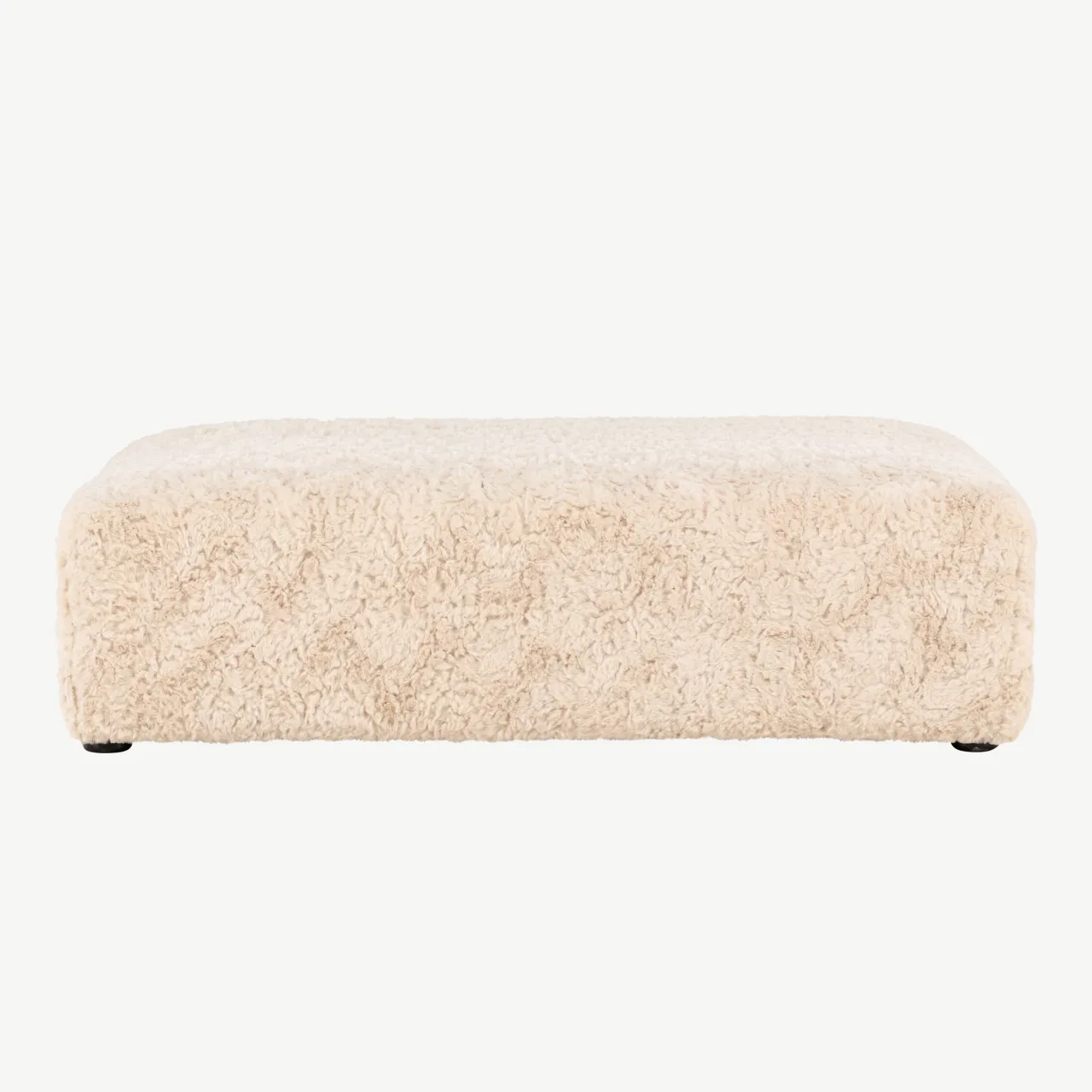 Beežist buklee-kangast ottoman Frankie, 100×100 cm, FSC® sertifikaadiga - 61229-102