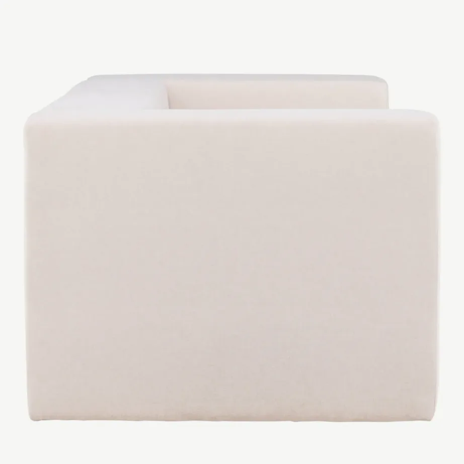 Lumi kolmekohaline diivan, valgest polüesterkangast, modernse põhjamaise disainiga, 61232-101 – 2