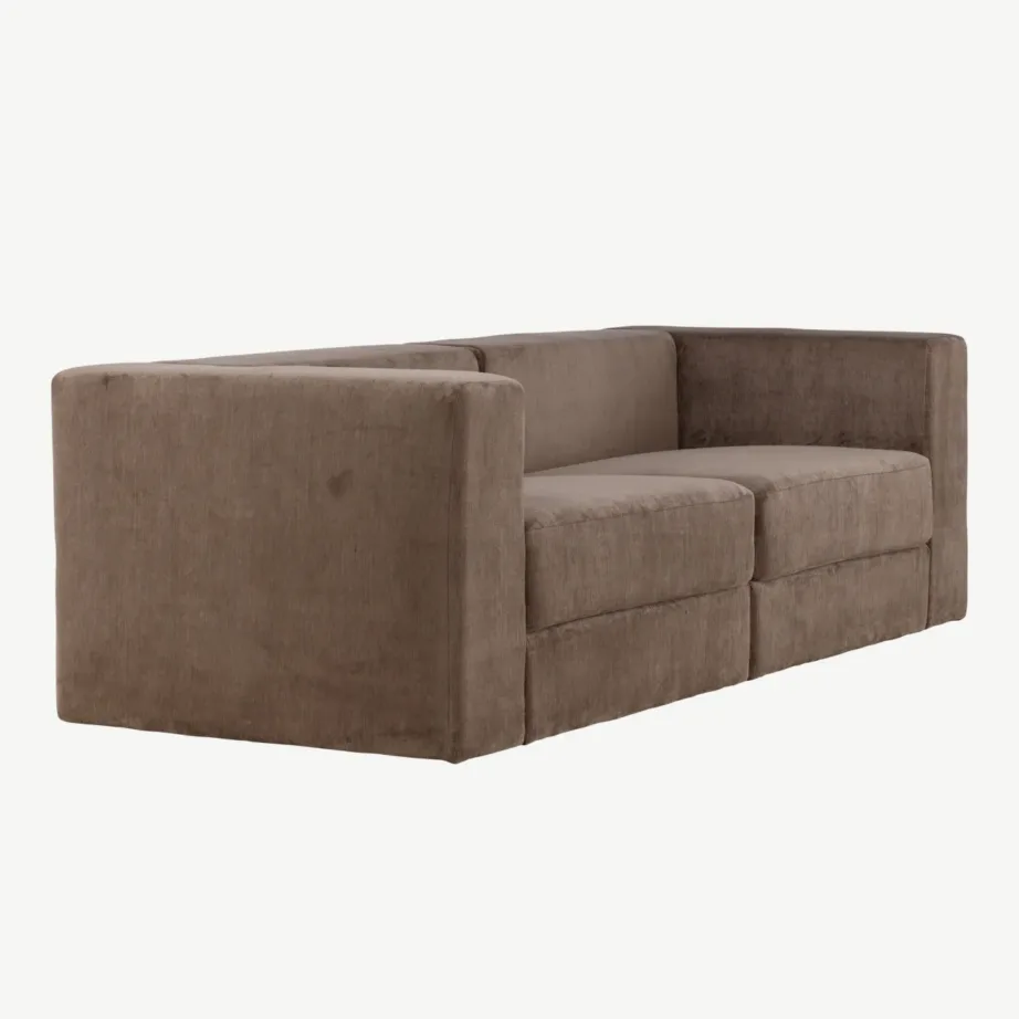 Kolmekohaline pruun linasarnase kattega diivan Lumi sarjast, 61232-103 – 3