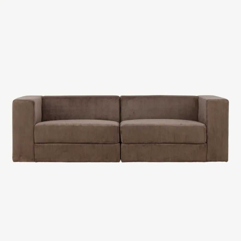 Kolmekohaline pruun linasarnase kattega diivan Lumi sarjast, 61232-103 – 4