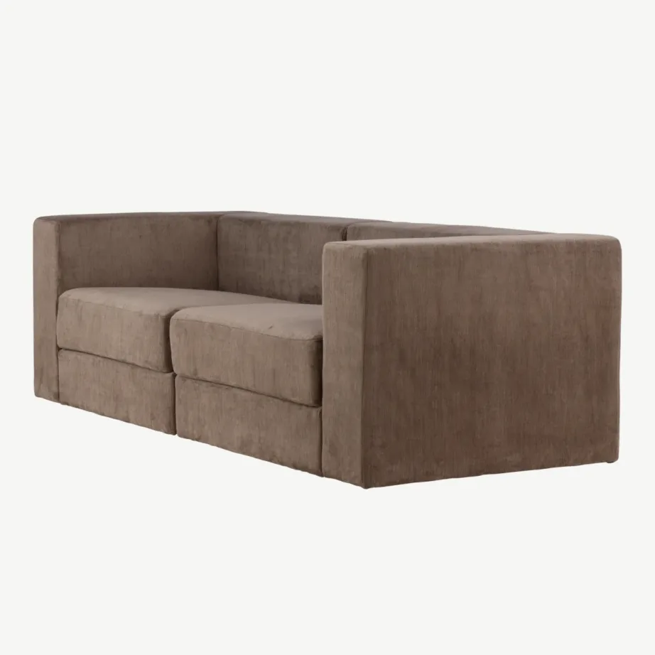 Kolmekohaline pruun linasarnase kattega diivan Lumi sarjast, 61232-103 – 6