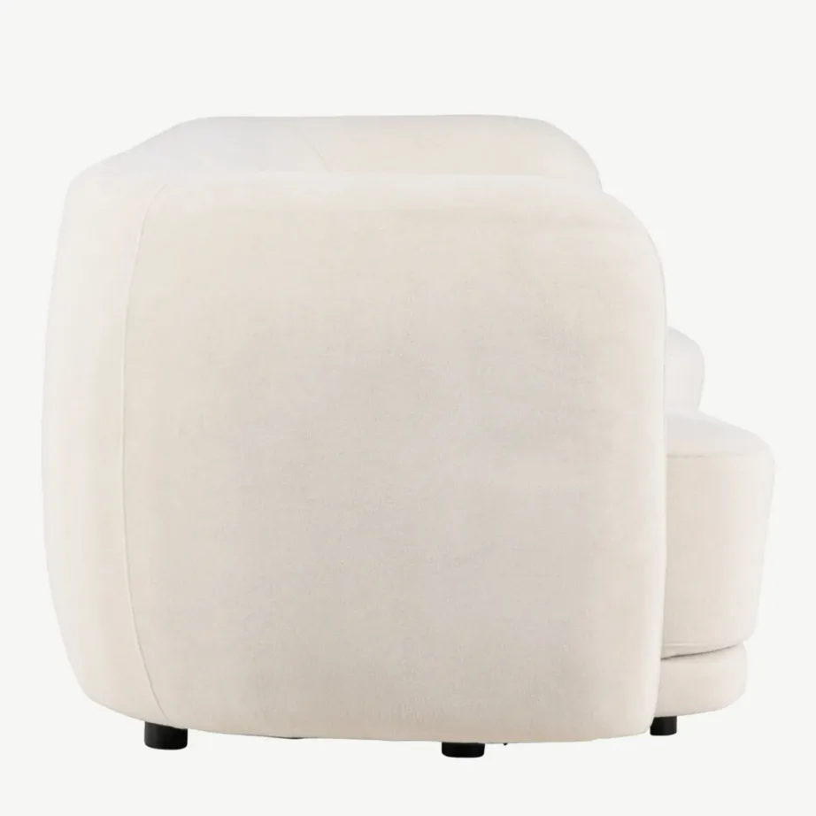 Beež 3-kohaline diivan Cielo polüestrist, mustade terasjalgadega, 61233-102 – 2