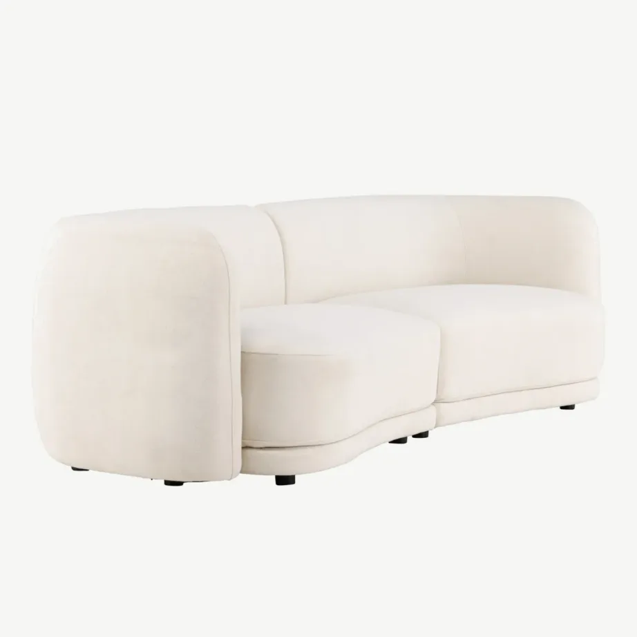 Beež 3-kohaline diivan Cielo polüestrist, mustade terasjalgadega, 61233-102 – 3