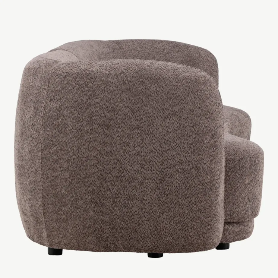 Pronkspunase buklee kangaga 3-kohaline diivan Cielo, mustad terasjalad, 61233-103 – 2