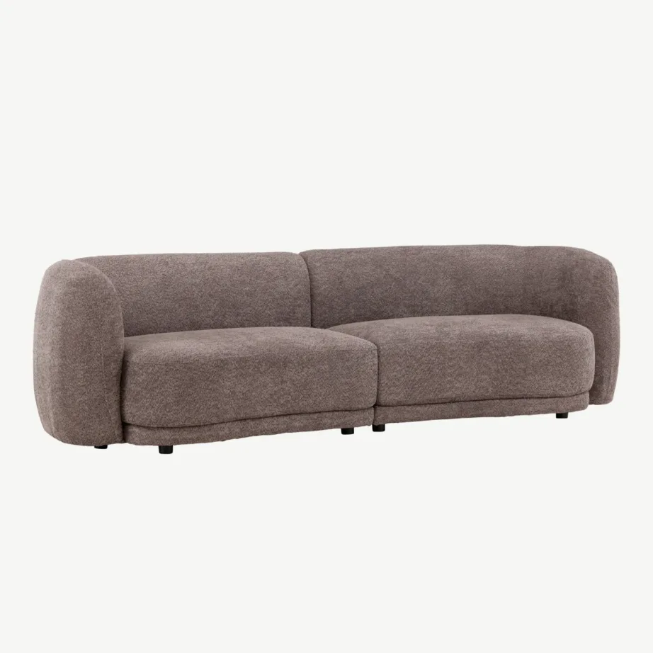 Pronkspunase buklee kangaga 3-kohaline diivan Cielo, mustad terasjalad, 61233-103 – 3