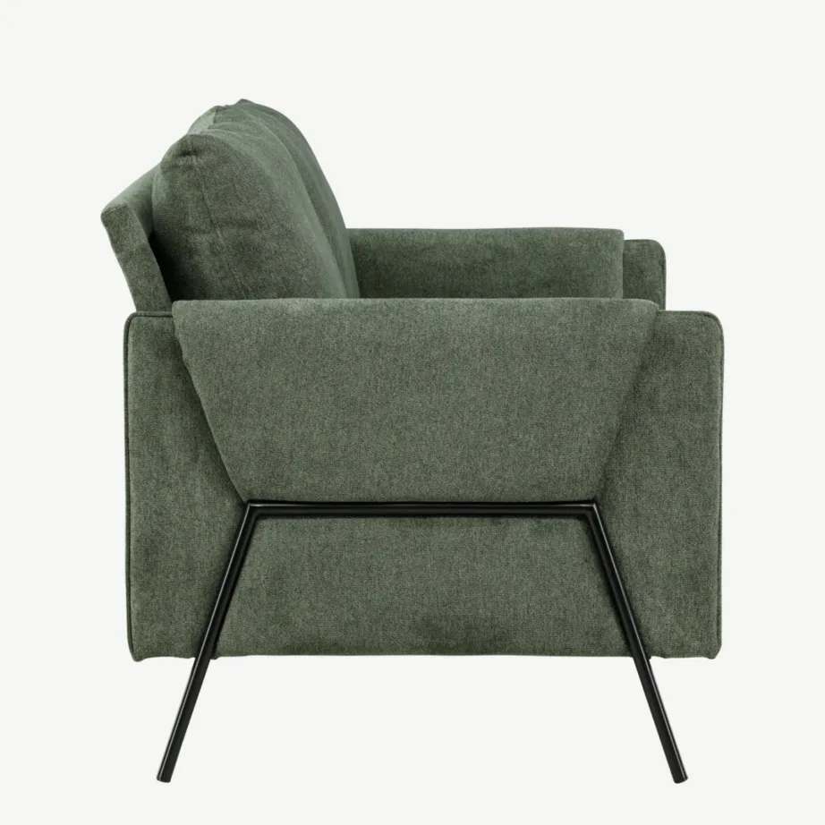 Indigo kollektsiooni roheline 2-kohaline diivan mustade metalljalgadega, 61234-100 – 2