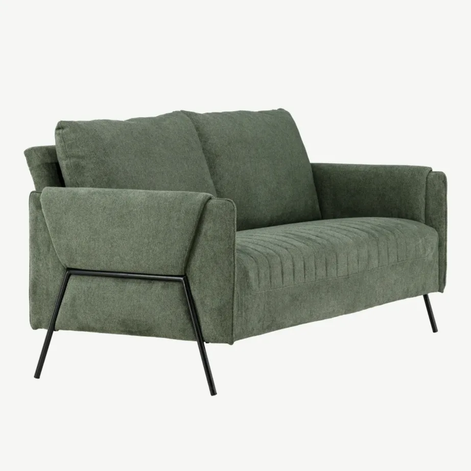 Indigo kollektsiooni roheline 2-kohaline diivan mustade metalljalgadega, 61234-100 – 3