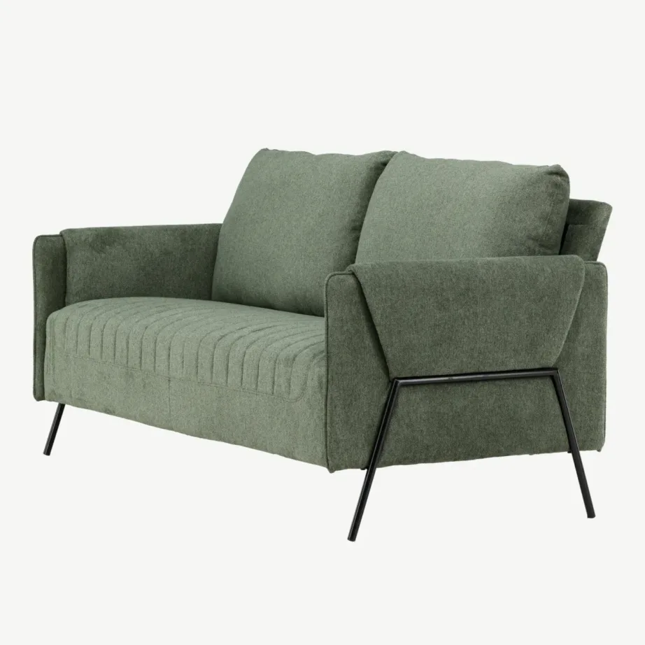 Indigo kollektsiooni roheline 2-kohaline diivan mustade metalljalgadega, 61234-100 – 6