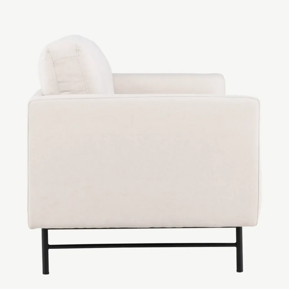 Valge 3-kohaline diivan Sky mustast terasest jalgadel, 61235-101 – 2