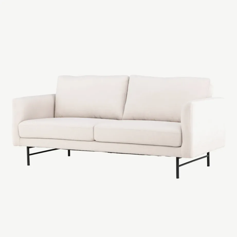 Valge 3-kohaline diivan Sky mustast terasest jalgadel, 61235-101 – 5