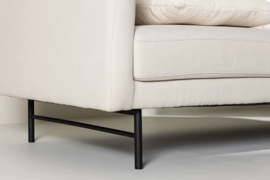 Valge 3-kohaline diivan Sky mustast terasest jalgadel, 61235-101 – 10