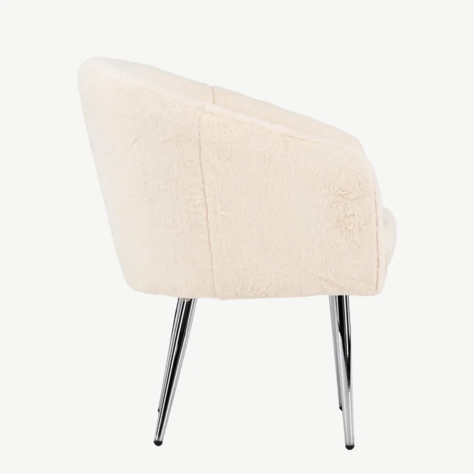 Beežis buklee-kangast tugitool hõbedastel terasjalgadel Wanda, 61240-102 – 2