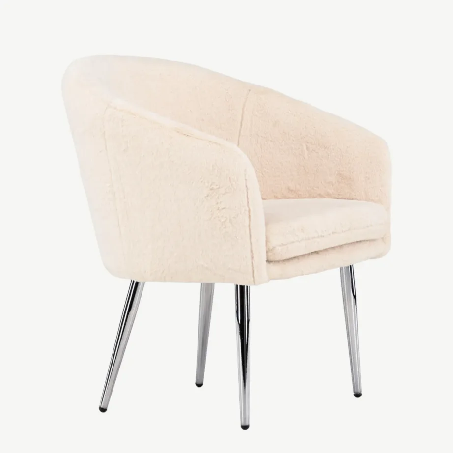 Beežis buklee-kangast tugitool hõbedastel terasjalgadel Wanda, 61240-102 – 3