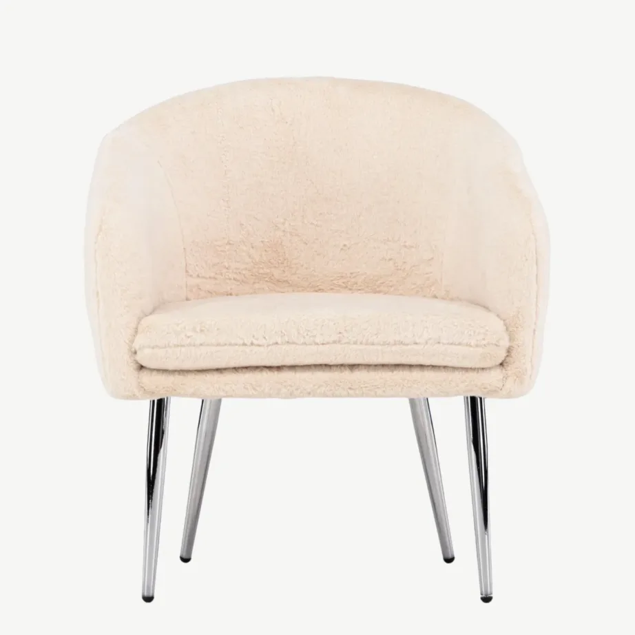 Beežis buklee-kangast tugitool hõbedastel terasjalgadel Wanda, 61240-102 – 4