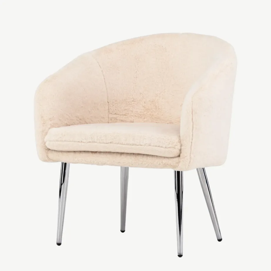 Beežis buklee-kangast tugitool hõbedastel terasjalgadel Wanda, 61240-102 – 5