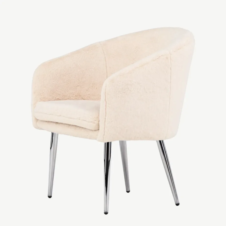 Beežis buklee-kangast tugitool hõbedastel terasjalgadel Wanda, 61240-102 – 6